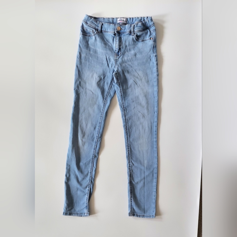Jordache Girls Skinny Denim Stretch Blue Jeans Size 16 Elastic Waist